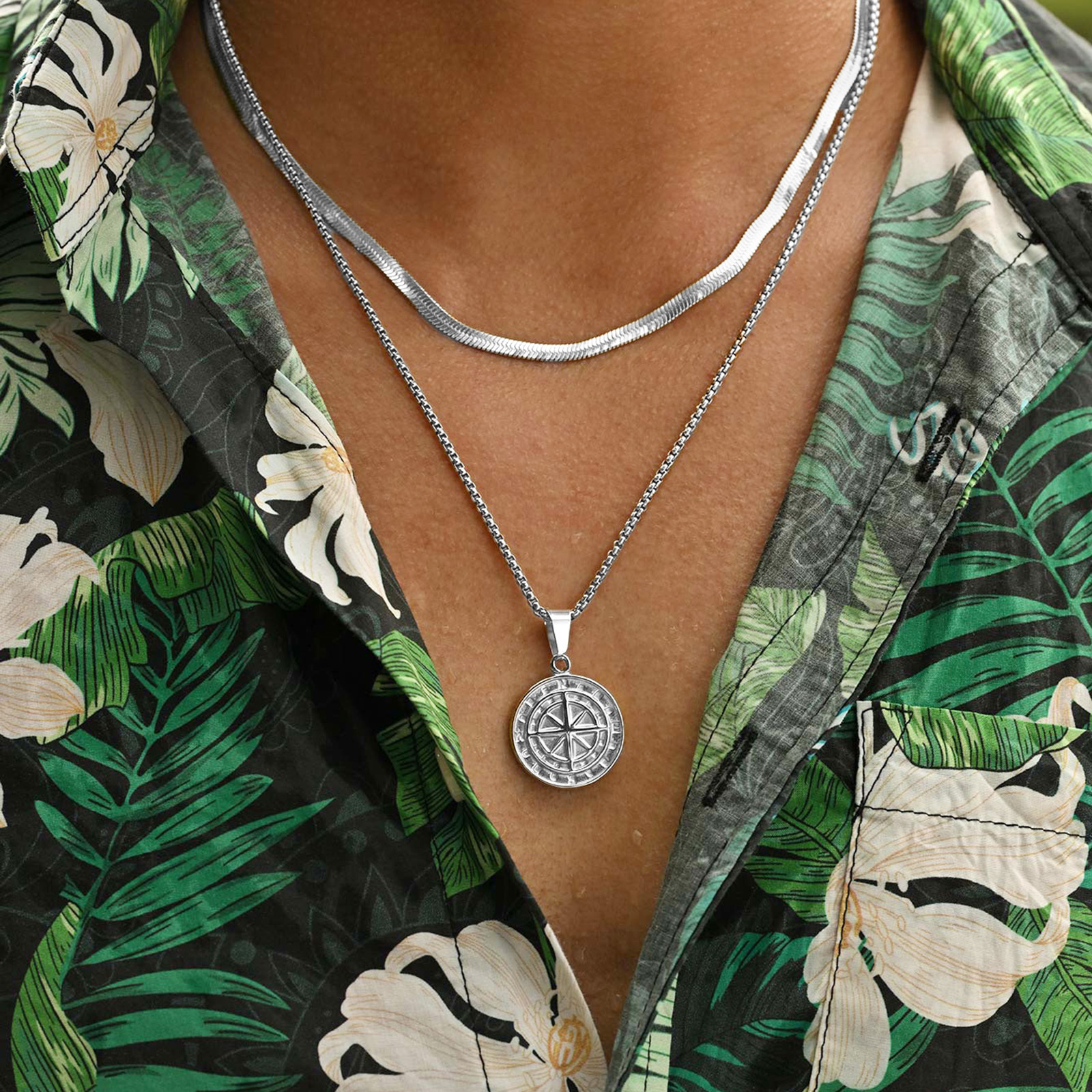 2pcs/set Compass Necklace for  - مراجعة Battle Rope Anchor وسعره