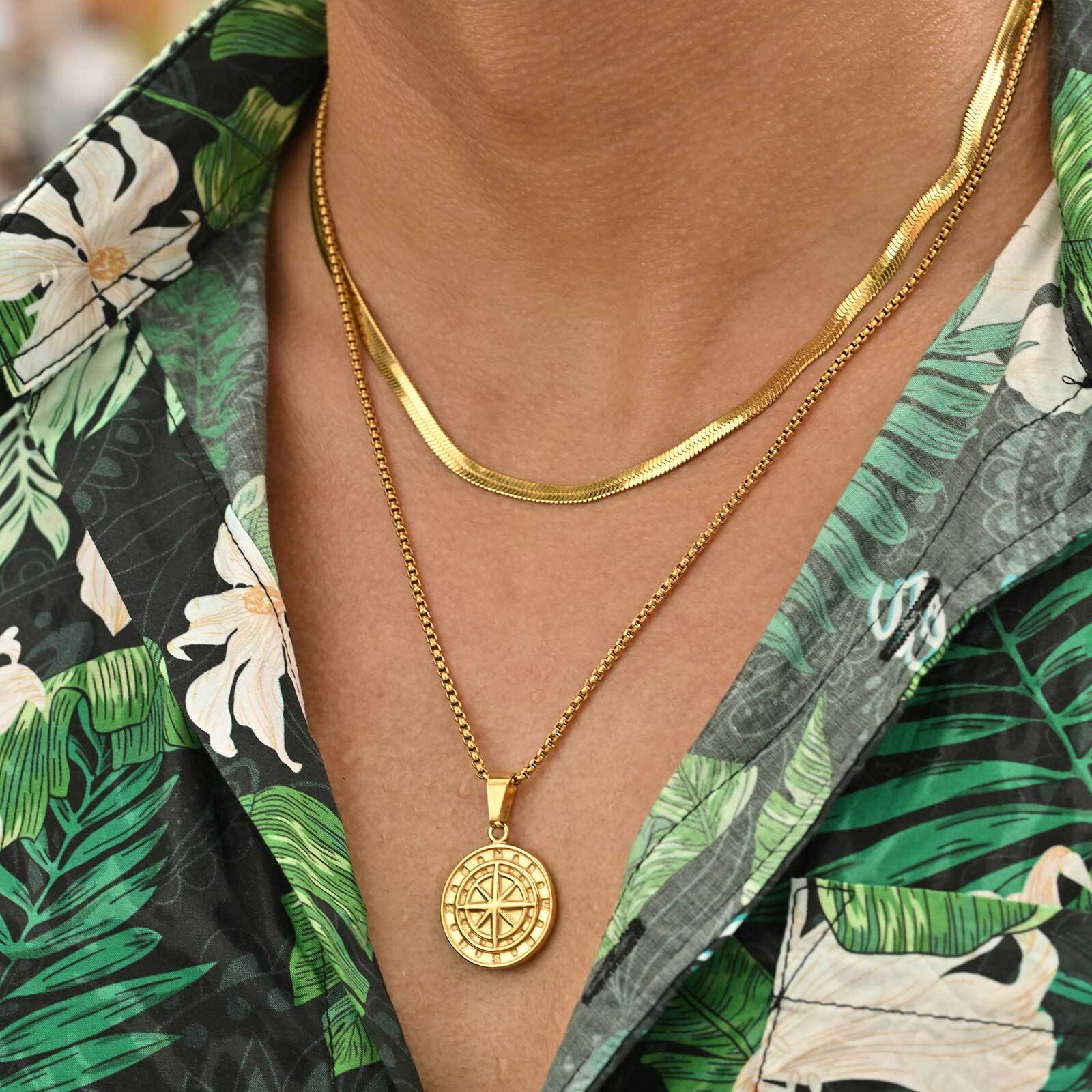 2pcs/set Compass Necklace for  - مراجعة Battle Rope Anchor وسعره