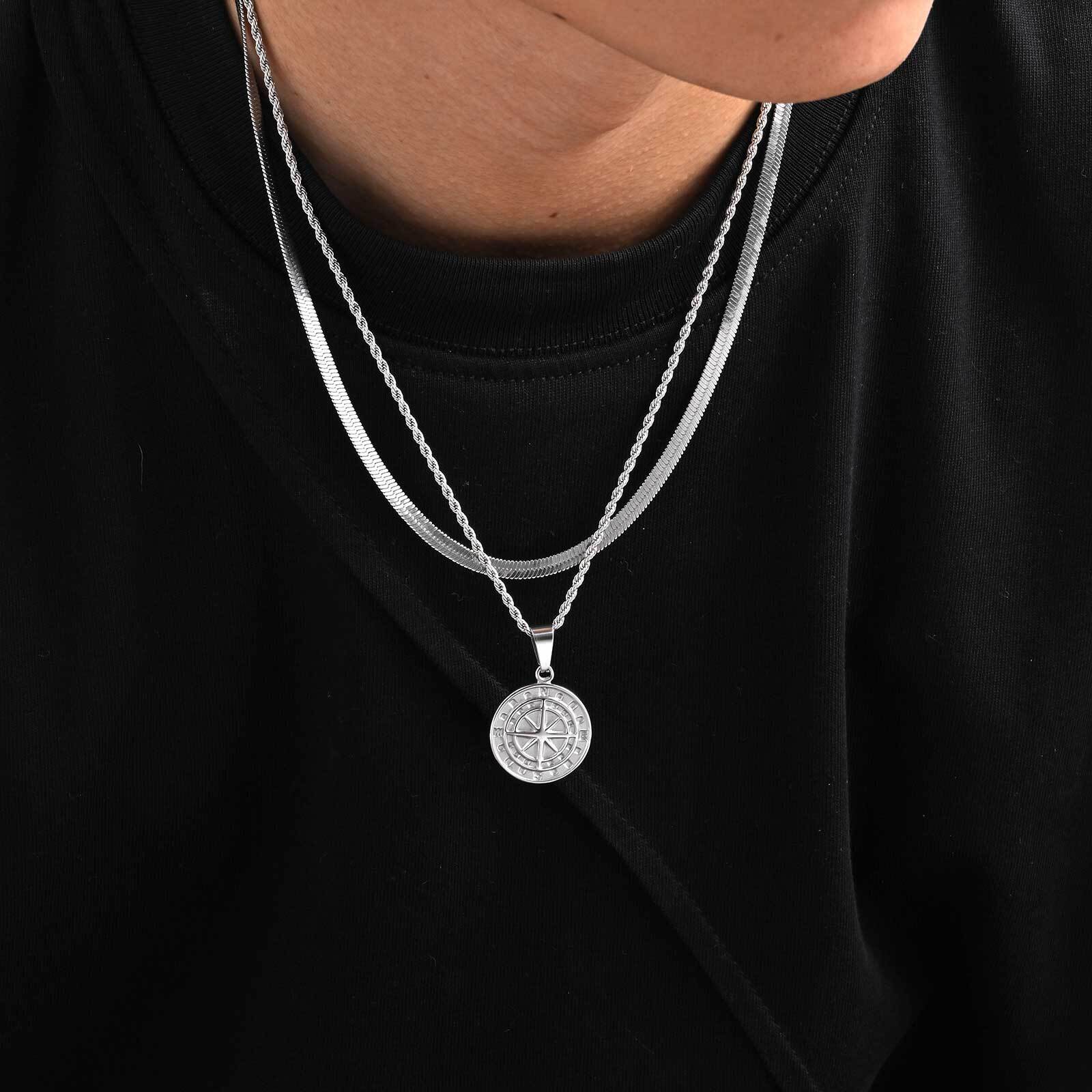 2pcs/set Compass Necklace for  - مراجعة Battle Rope Anchor وسعره