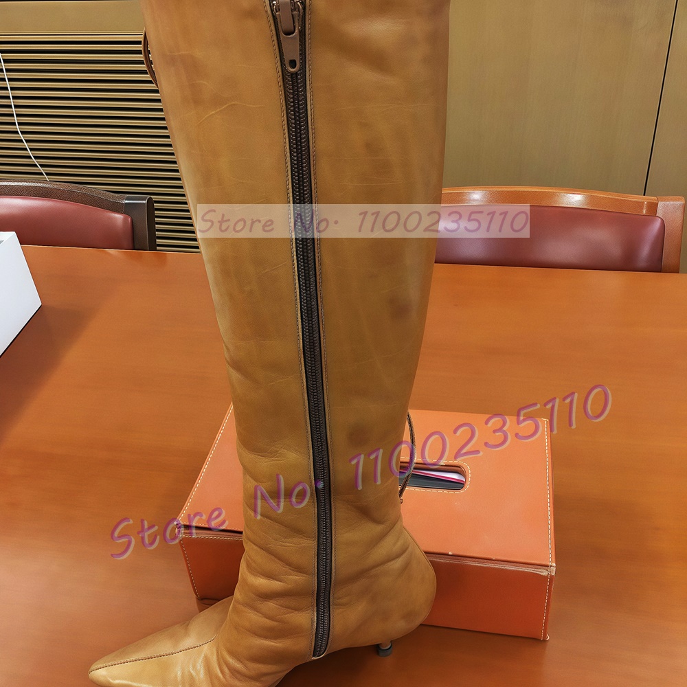 Tan Cross Tied Knee High Boots - مراجعة Crossfit Outfit وسعره