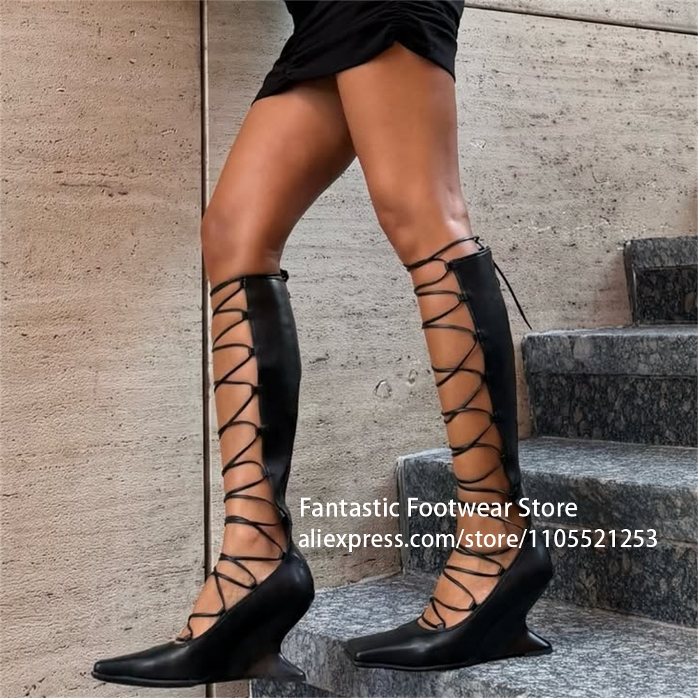 Square Toe Sculpted Wedge Heel - مراجعة Crossfit Outfit وسعره